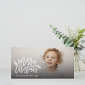 メリークリスマスシックな手レターホリデーフォト シーズンカード (スタンド正面)