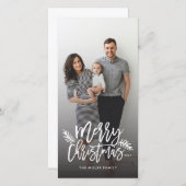 メリークリスマスシックな手レターホリデーフォト シーズンカード (正面/裏面)