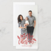 メリークリスマスシックな手レターホリデーフォト シーズンカード (正面/裏面)