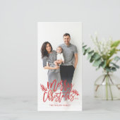 メリークリスマスシックな手レターホリデーフォト シーズンカード (スタンド正面)