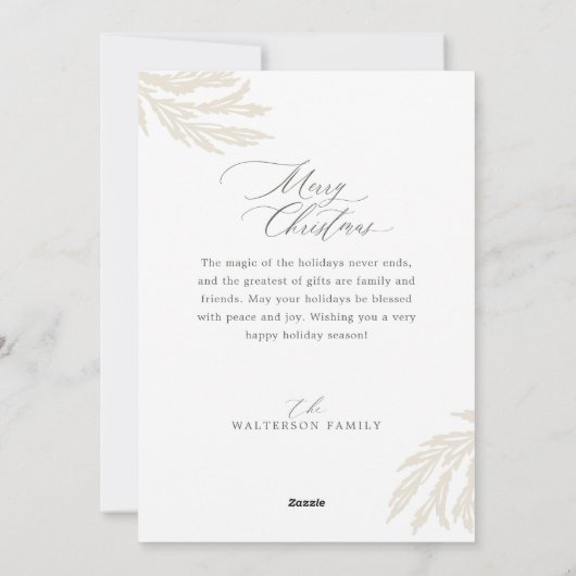 メリークリスマスシックスフォトガーランドリースモノグラム シーズンカード (裏面)