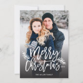 メリークリスマスシックタイポグラフィフルフォト シーズンカード (正面)
