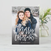 メリークリスマスシックタイポグラフィフルフォト シーズンカード (スタンド正面)