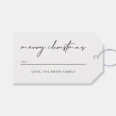 メリークリスマスシックレタリング&グリーンプレイド ギフトタグ (正面(横))