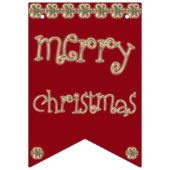 メリークリスマスシック金ゴールドグリッタータイポグラフィレッド バンティングフラッグ (第3の旗)
