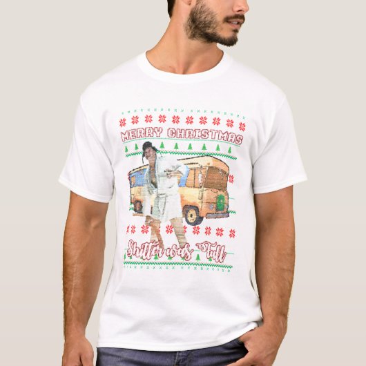 メリークリスマスシッターおもしろいフルホリデー醜いC Tシャツ (正面)