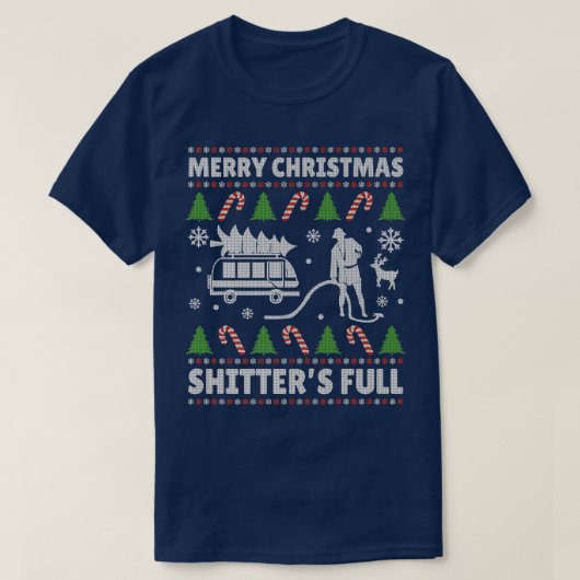 メリークリスマスシッターが醜いクリスマスの汗 Tシャツ (デザイン正面)