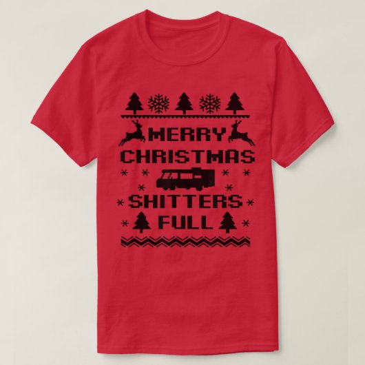 メリークリスマスシッター完全キャンピングトナカイ醜い Tシャツ (デザイン正面)