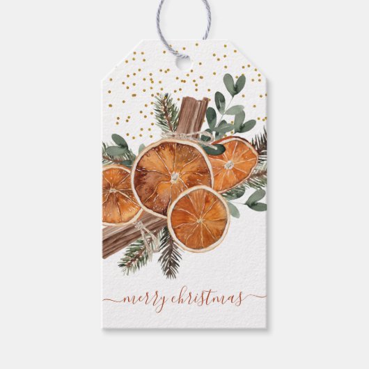 メリークリスマスシトラスパインホリデー ギフトタグ (正面)