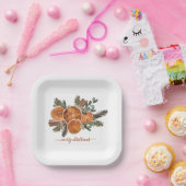 メリークリスマスシトラスパイン素朴ホリデー ペーパープレート (パーティー)