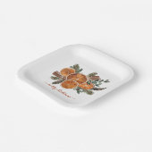 メリークリスマスシトラスパイン素朴ホリデー ペーパープレート (傾斜あり)