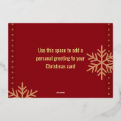 メリークリスマスシベリアのハスキー箔グリーティングカード 箔シーズンカード (裏面)