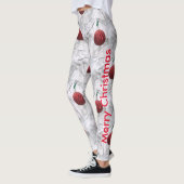 メリークリスマスシャイニー赤オーナメントボール レギンス (左)