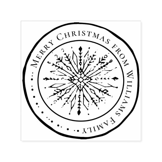 メリークリスマスシャビースノーフレークホリデーウィンター セルフインキングスタンプ (デザイン)