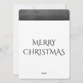 メリークリスマスシャルボードタイポグラフィ白黒 シーズンカード (裏面)
