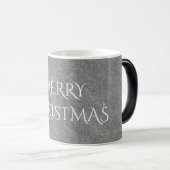 メリークリスマスシャルボードタイポグラフィ白黒 モーフィングマグカップ (正面右)