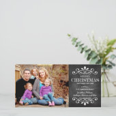 メリークリスマスシャルボードホリデーフォトカード シーズンカード (スタンド正面)