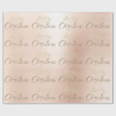 メリークリスマスシャンパン金ゴールドグリッターピンク赤面 ラッピングペーパー (フラット)