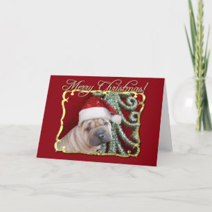 メリークリスマスシャールpei子犬のグリーティングカード シーズンカード