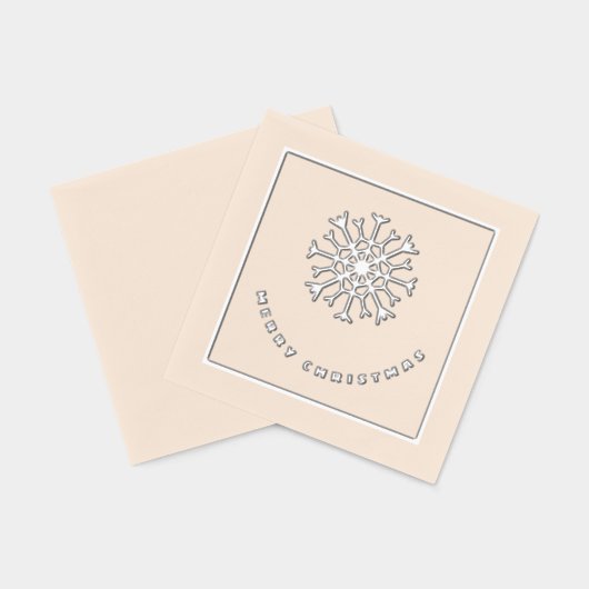 メリークリスマスシルバーのスノーフレークはシック 箔ナプキン (裏面)