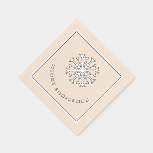 メリークリスマスシルバーのスノーフレークはシック 箔ナプキン (右)