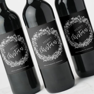 メリークリスマスシルバーの星 ワインラベル