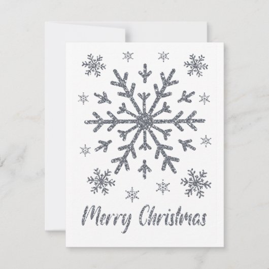 メリークリスマスシルバーの雪の結晶カー空白のド (正面)