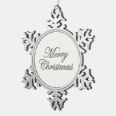 メリークリスマスシルバーグリッターオーナメント スノーフレークピューターオーナメント (右)