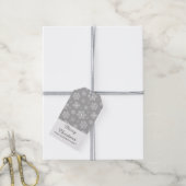 メリークリスマスシルバーグレイ雪 ギフトタグ (より糸付き)