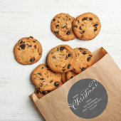 メリークリスマスシルバースクリプト冬のスノーフレーク ラウンドシール