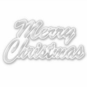 メリークリスマスシルバーステッカー シール (正面)