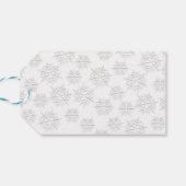 メリークリスマスシルバー書道の雪片 ギフトタグ (裏面横)