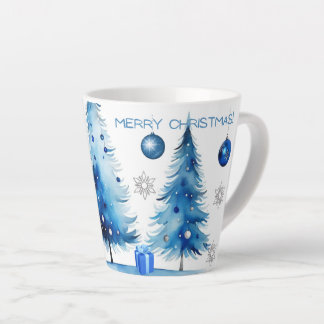 メリークリスマスシルバー&ブルージャパンディウォーター色 カフェラテマグ