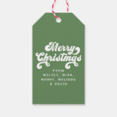 メリークリスマスシンプルおもしろいレトロタイポグラフィモダン ギフトタグ (正面)