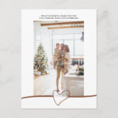 メリークリスマスシンプルのエレガントハートパーソナライズされた シーズンポストカード (正面)