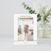 メリークリスマスシンプルのエレガントハートパーソナライズされた シーズンポストカード (スタンド正面)