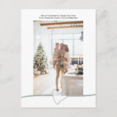 メリークリスマスシンプルのエレガントハートパーソナライズされた シーズンポストカード (正面)