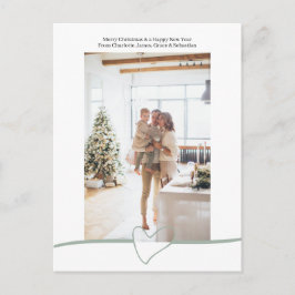 メリークリスマスシンプルのエレガントハートパーソナライズされた シーズンポストカード