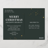 メリークリスマスシンプルのエレガントフォトフレームモダン 箔シーズンポストカード (裏面)