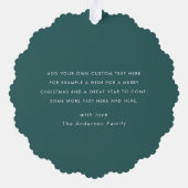 メリークリスマスシンプルのエレガント写真緑 オーナメントカード (裏面)