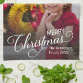 メリークリスマスシンプルのカスタム キッチンタオル (折り畳み)