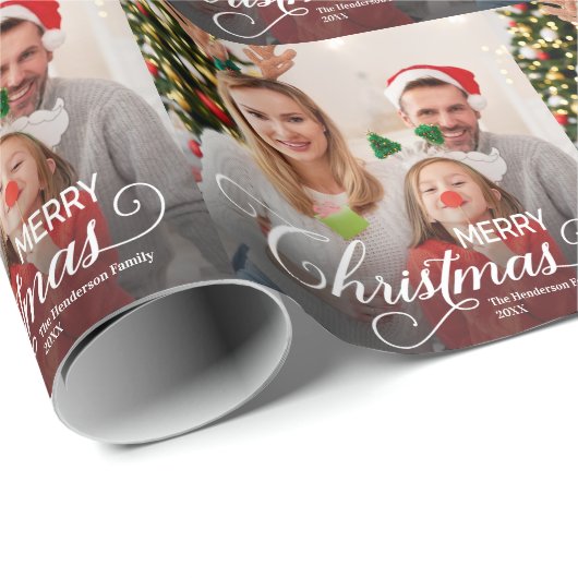 メリークリスマスシンプルのカスタム ラッピングペーパー (ロールコーナー)