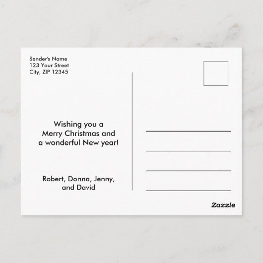 メリークリスマスシンプルのスクリプエレガントト文字 ポストカード (裏面)