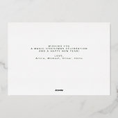 メリークリスマスシンプルのスクリプエレガントト金ゴールド 箔シーズンカード (裏面)