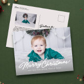 メリークリスマスシンプルのスクリプトの2枚の写真 シーズンポストカード