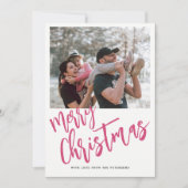 メリークリスマスシンプルのスクリプト写真 シーズンカード (正面)