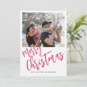 メリークリスマスシンプルのスクリプト写真 シーズンカード (スタンド正面)