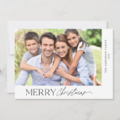 メリークリスマスシンプルのスクリプト写真 シーズンカード (正面)