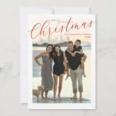 メリークリスマスシンプルのスクリプモダント写真カード 招待状 (正面)