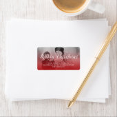 メリークリスマスシンプルのホワイトスクリプト差出人住所 ラベル (インサイチュ)